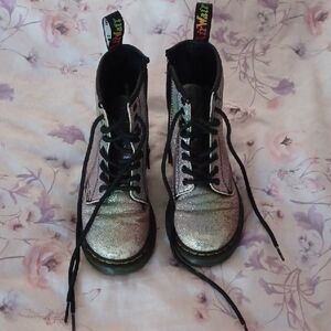 Dr. Martens Kids Shoes in Silver and Black